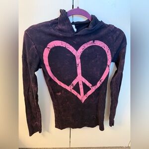 Purple Peace Heart Hoodie